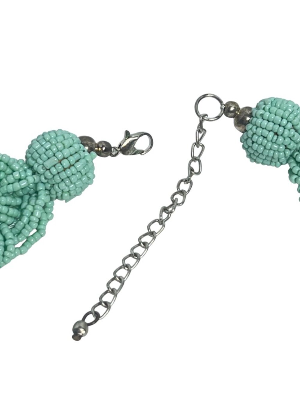 Mint Green Beaded Tribal Inspired Collar Necklace (6405) - Picture 4 of 4